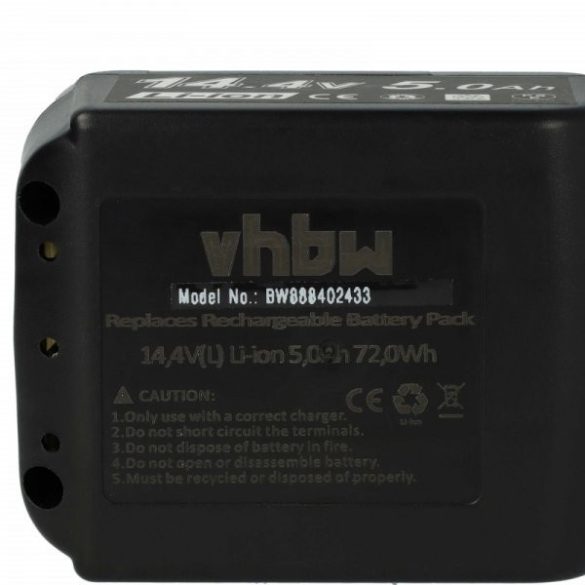 Szerszámgép akku Makita BL1415, 194066-1, BL1415N, 194065-3 - 5000 mAh, 14.4 V, Li-Ion - Utángyártott akku