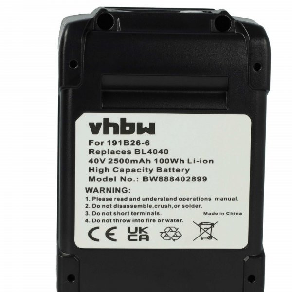 Szerszámgép akku Makita 191X65-8, 191B36-3, 191B26-6, 191L29-0 - 2500 mAh, 40 V, Li-Ion - Utángyártott akku