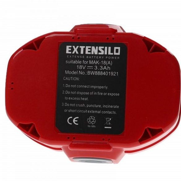 Szerszámgép akku Makita 1835, 1822, 1833, 1823, 1835F, 1834 - 3300 mAh, 18 V, NiMH - Utángyártott akku