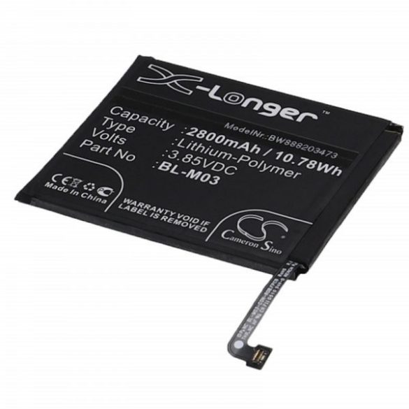 LG BL-M03, EAC64791001 - 2800 mAh 3.85 V Li-polymer - Utángyártott telefon akku