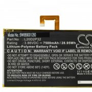   Lenovo L20D2P32 - 7500 mAh 3.86 V Li-polymer - Utángyártott tablet akku