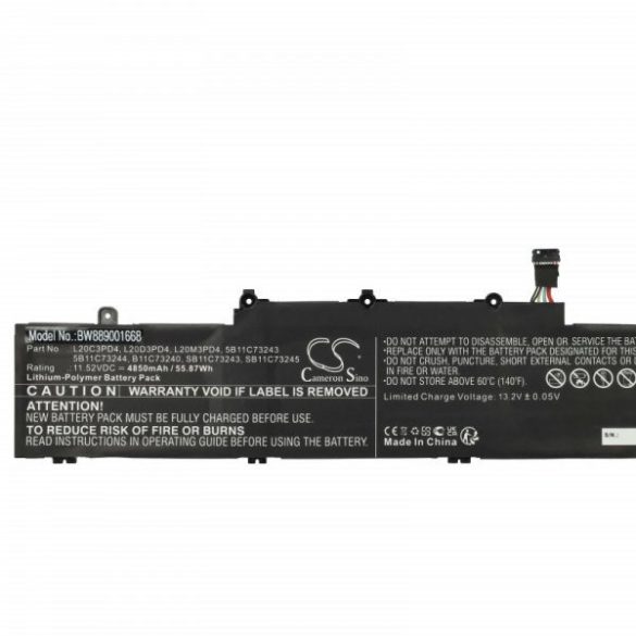 Lenovo B11C73240, 5B11C73243, 5B11C73244 - 4850 mAh 11.52 V Li-polymer, fekete - Utángyártott notebook akku