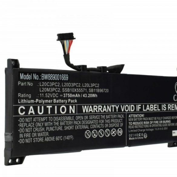 Lenovo 5B11B96718, 5B11B96719, 5B11B96715 - 3750 mAh 11.55 V Li-polymer - Utángyártott notebook akku