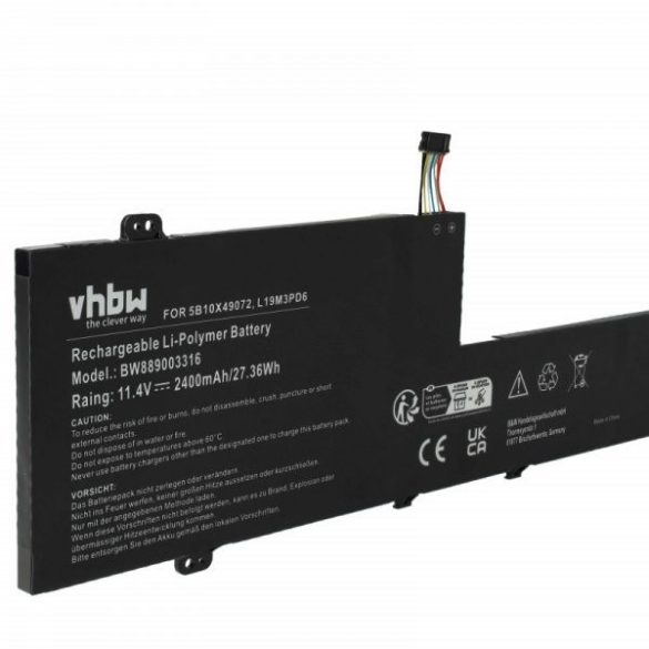 Lenovo L19C3PD6, L19D3PD6, 5B10X49072, L19L3PD6 - 2400 mAh 11.4 V Li-polymer - Utángyártott notebook akku
