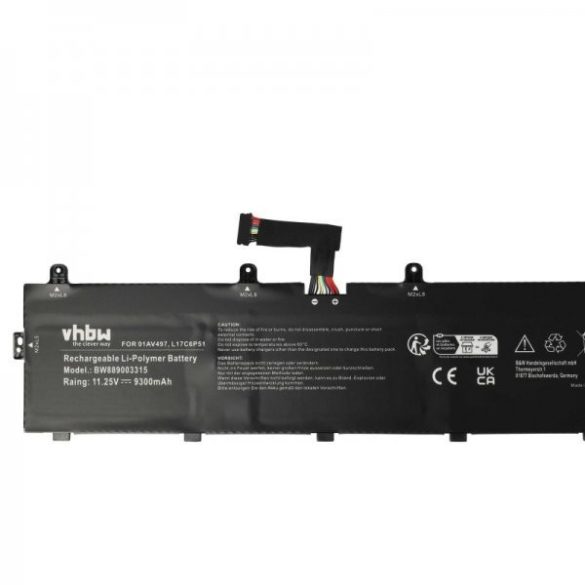 Lenovo 01AV497, 01AV498, 5B10W13903, 931QA100H - 9300 mAh 11.25 V Li-polymer - Utángyártott notebook akku