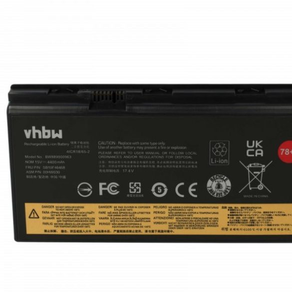 Lenovo 4X50K14092, 4ICR18/65-2, 01AV451, 00HW030 - 4400 mAh 15 V Li-Ion - Utángyártott notebook akku