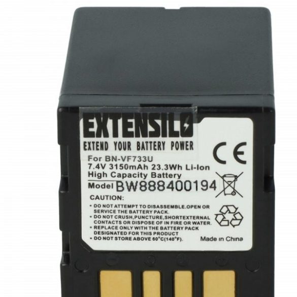 JVC BN-VF714, BN-VF707US, BN-VF707, BN-VF707U - 3150 mAh 7.4 V Li-Ion - Utángyártott kamera akku