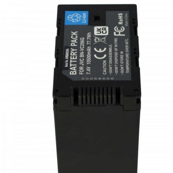 JVC BN-VC298G, BN-VC296G, BN-VC264G - 10500 mAh 7.4 V Li-Ion - Utángyártott kamera akku