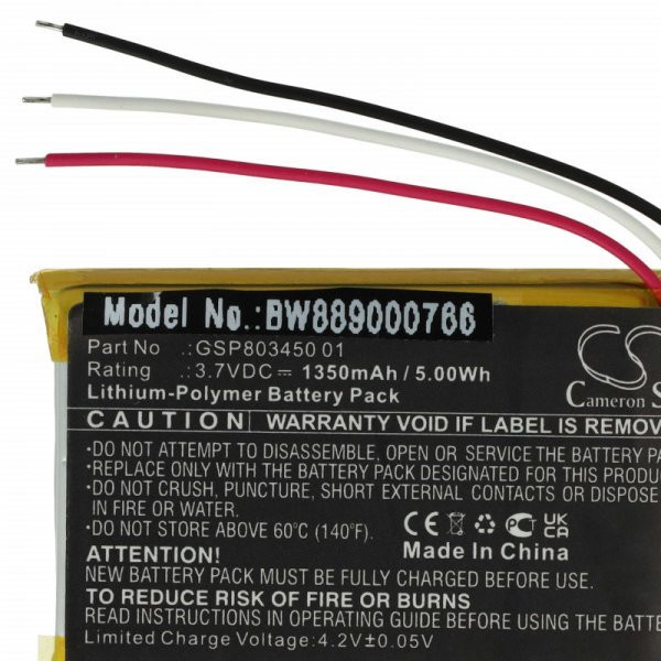   Töltőállomás JBL GSP803450 01 - 1350 mAh 3.7 V Li-polymer - Utángyártott