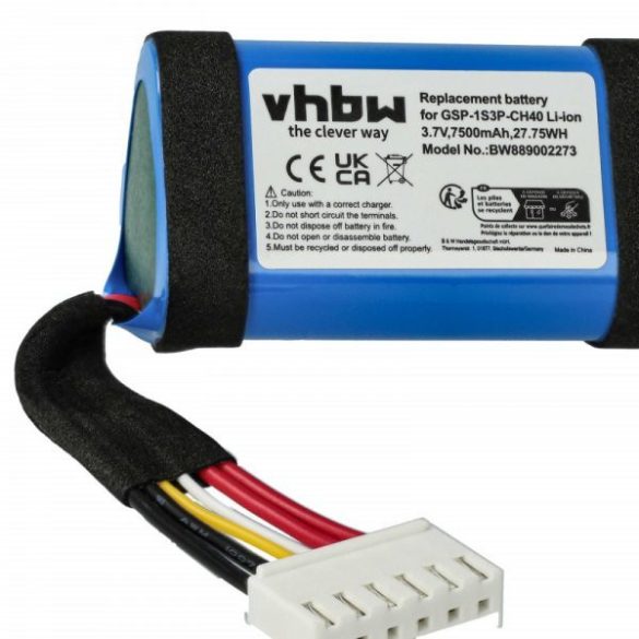 JBL GSP-1S3P-CH4A, 1AA011NA, GSP-1S3P-CH40 - Li-Ion 7500 mAh - Utángyártott hangszóró akku