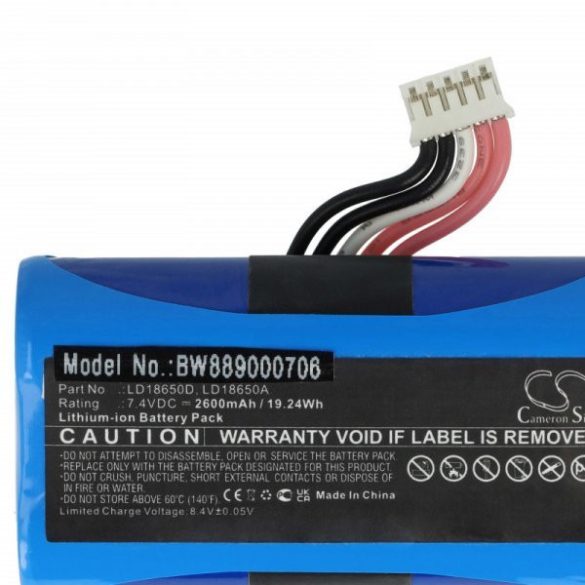 Ingenico LD18650D - 2600 mAh 7.4 V Li-Ion Utángyártott vonalkód olvasó akku