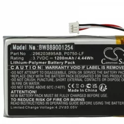   Card Reader Ingenico 296203895AB, P0750-LF - 1200 mAh 3.7 V Li-polymer - Utángyártott pos terminál akkumulátor - VHBW