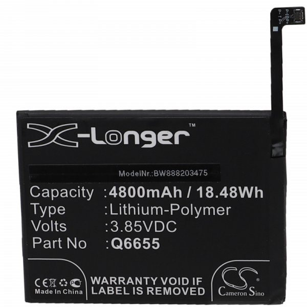   HTC Q6655 - 4800 mAh 3.85 V Li-polymer - Utángyártott telefon akku