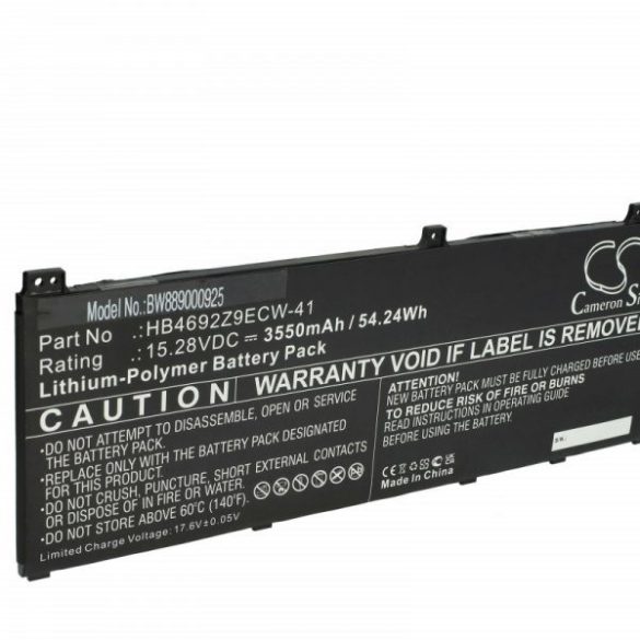 Honor HB4692Z9ECW-41 - 3550 mAh 15.28 V Li-polymer - Utángyártott notebook akku