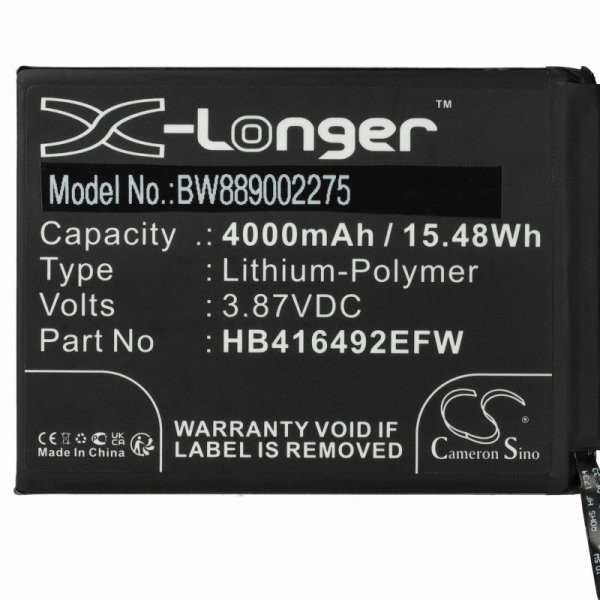   Honor HB416492EFW - 4000 mAh 3.87 V Li-polymer - Utángyártott telefon akku
