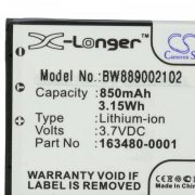   Honeywell 50129434-001FRE, 163480-0001 - 850 mAh 3.7 V Li-Ion Utángyártott vonalkód olvasó akku