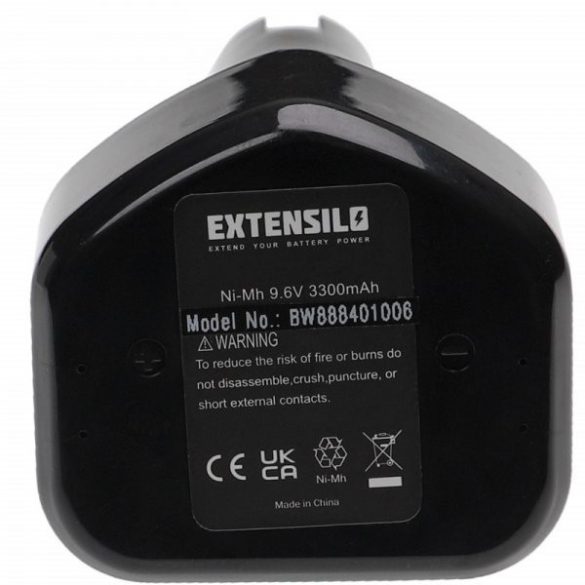 Szerszámgép akku Hitachi EB 920HS, B3, EB914S, EB914, EB912S, EB9 - 3300 mAh, 9.6 V, NiMH - Utángyártott akku