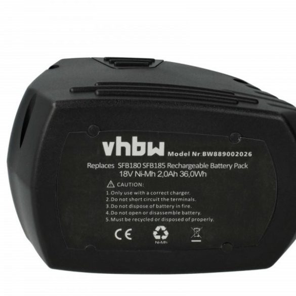 Szerszámgép akku Hilti SFB185, SFB180, SFB185, SFB180 - 2000 mAh, 18 V, NiMH - Utángyártott akku