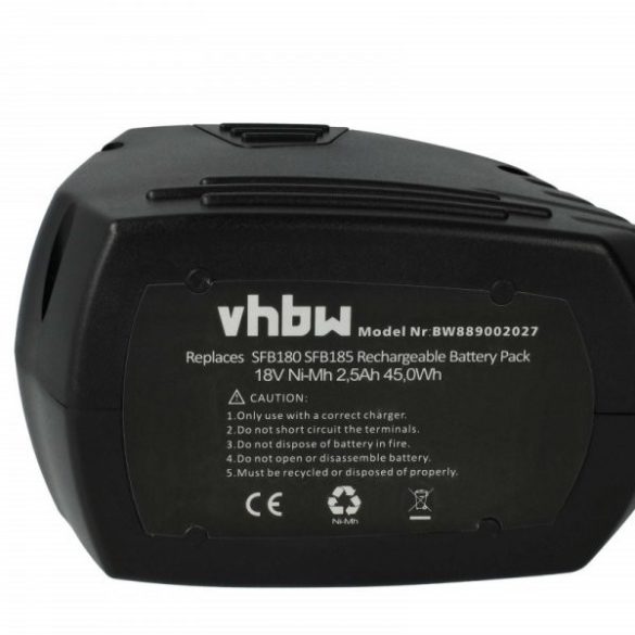 Szerszámgép akku Hilti SFB185, SFB180, SFB185, SFB180 - 2500 mAh, 18 V, NiMH - Utángyártott akku