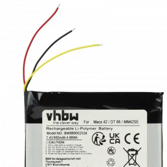 Hella Gutmann auto diagnosztika 2S/LPP443441 S - 660 mAh 7.4 V Li-polymer - Utángyártott akku