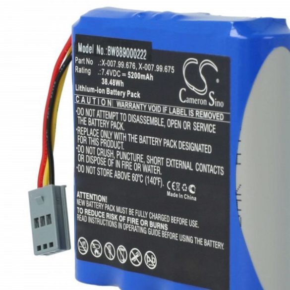 Egészségügyi eszköz - Heine X-007.99.676, X-007.99.675 - 5200 mAh 7.4 V Li-Ion - Utángyártott akku