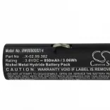 Egészségügyi eszköz - Heine X-02.99.382, X-02.99.380, BATT/110904-A1 - 850 mAh 3.6 V NiMH - Utángyártott akku - VHBW