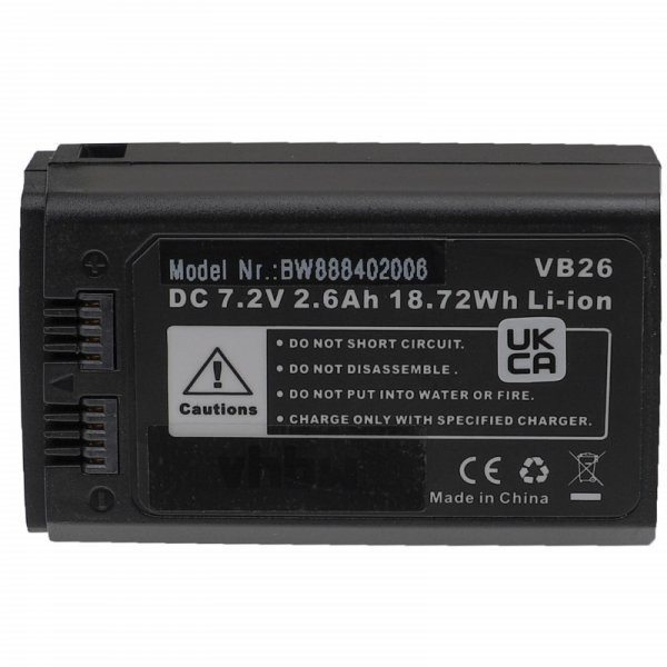   Godox VB26A, VB26 - 2600 mAh 7.2 V Li-Ion - Utángyártott vaku akkumulátor