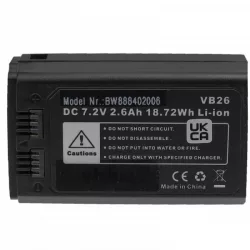   Godox VB26A, VB26 - 2600 mAh 7.2 V Li-Ion - Utángyártott vaku akkumulátor