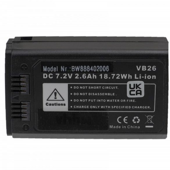 Godox VB26A, VB26 - 2600 mAh 7.2 V Li-Ion - Utángyártott vaku akkumulátor