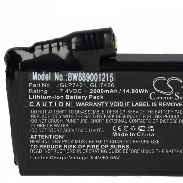   Fűtött motorkerékpár kesztyű - Glovii GLI7426 - 2000 mAh 7.4 V Li-Ion - Utángyártott akku