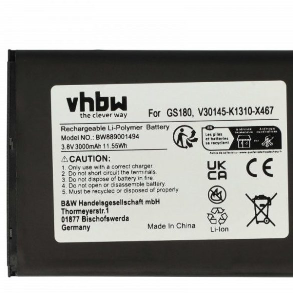 Gigaset V30145-K1310-X467 - 3000 mAh 3.8 V Li-polymer - Utángyártott telefon akku
