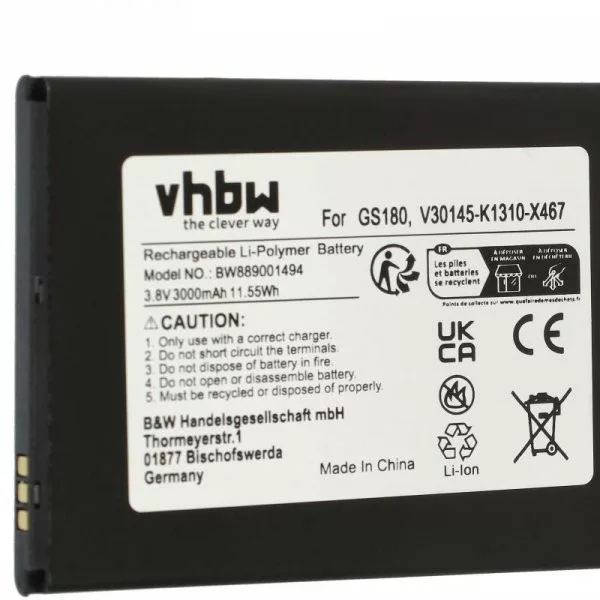 Gigaset V30145-K1310-X467 - 3000 mAh 3.8 V Li-polymer - Utángyártott telefon akku