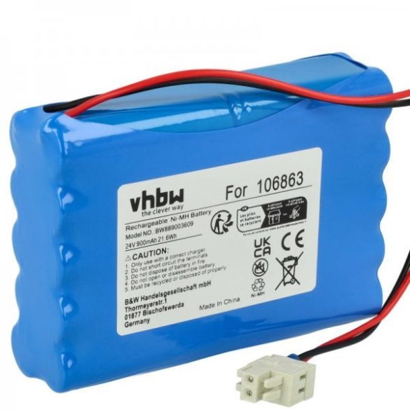 Elektromos tolóajtó vezérlő Geze 25020, 106863, 20KR15/48, 4894128192794 - 0.9 Ah 24 V NiMH - utángyártott akku