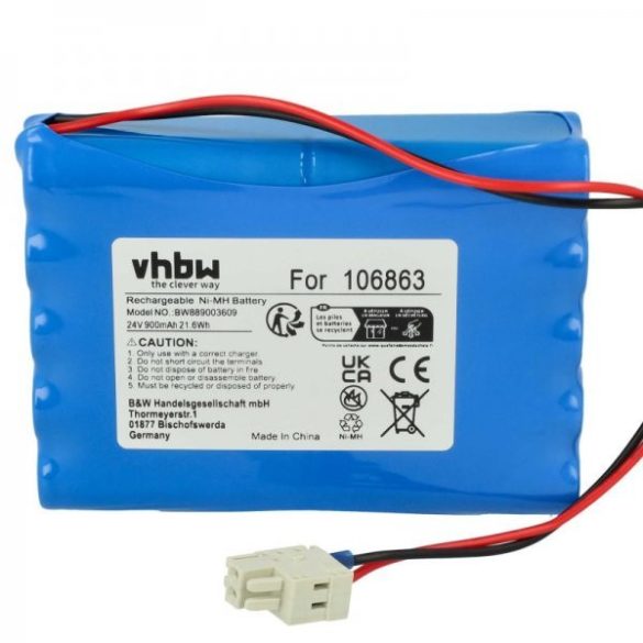 Elektromos tolóajtó vezérlő Geze 25020, 106863, 20KR15/48, 4894128192794 - 0.9 Ah 24 V NiMH - utángyártott akku