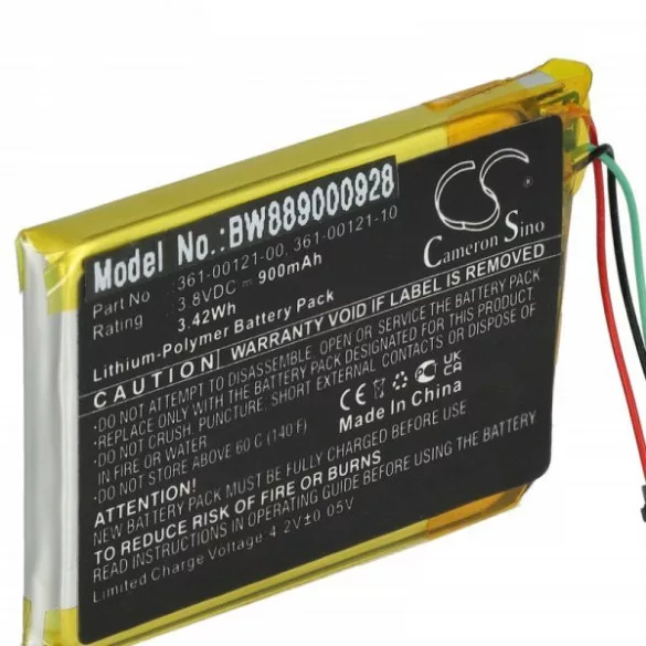 GPS Tracker Garmin 361-00121-00, 361-00121-10 - 900 mAh 3.8 V Li-polymer - Utángyártott akku - VHBW