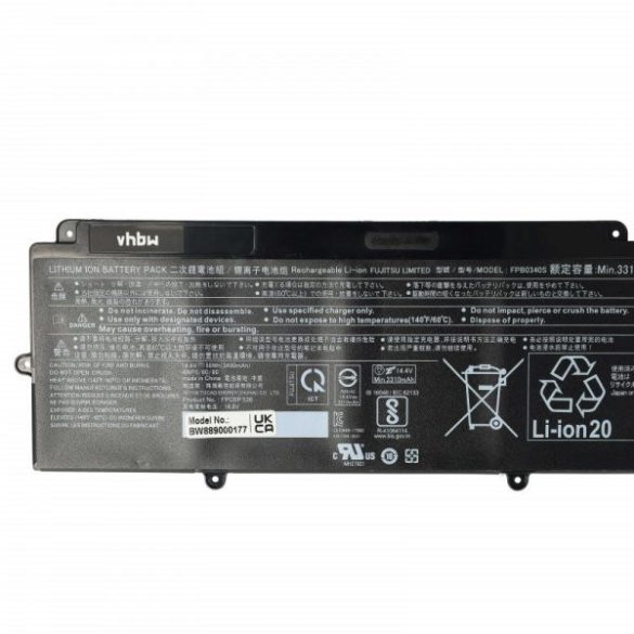 Fujitsu FPB0340S, FPCBP536 - 3490 mAh 14.4 V Li-Ion - Utángyártott notebook akku