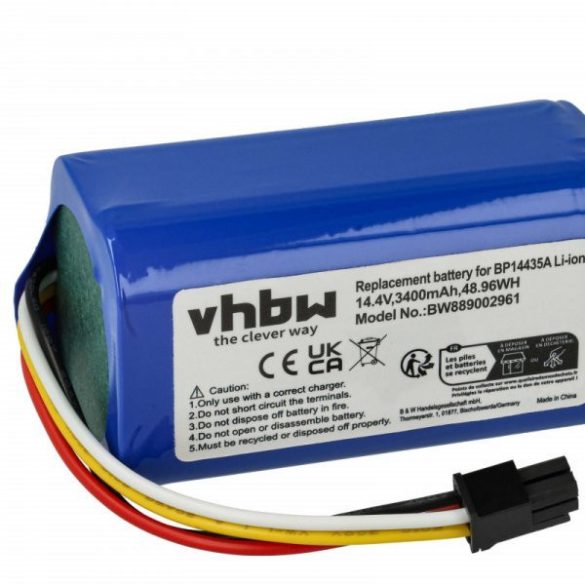 Eureka/Midea BP14435A for Eureka 3400mAh, 14.4V, Li-Ion - Utángyártott porszívó akku