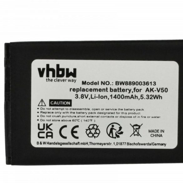 Emporia AK-V50-4G - 1400 mAh 3.8 V Li-Ion - Utángyártott telefon akku
