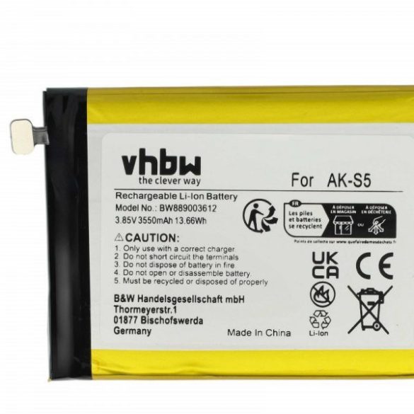 Emporia AK-S5, AK-S5-BC - 3550 mAh 3.85 V Li-Ion - utángyártott mobiltelefon akku