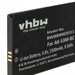   Emporia AK-S3M-BC - 2500 mAh 3.8 V Li-polymer - utángyártott mobiltelefon akku - VHBW