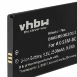 Emporia AK-S3M - 2500 mAh 3.8 V Li-polymer - utángyártott mobiltelefon akku - VHBW