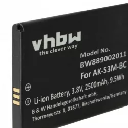   Emporia AK-S3M - 2500 mAh 3.8 V Li-polymer - utángyártott mobiltelefon akku - VHBW