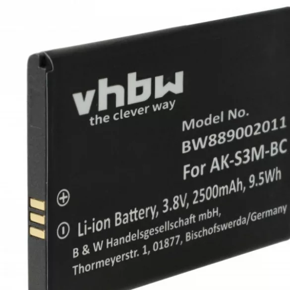 Emporia AK-S3M - 2500 mAh 3.8 V Li-polymer - utángyártott mobiltelefon akku - VHBW