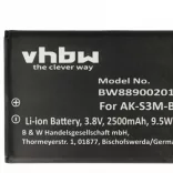 Emporia AK-S3M - 2500 mAh 3.8 V Li-polymer - utángyártott mobiltelefon akku - VHBW