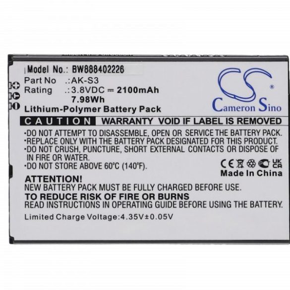 Emporia AK-S3 - 2100 mAh 3.8 V Li-polymer - utángyártott mobiltelefon akku