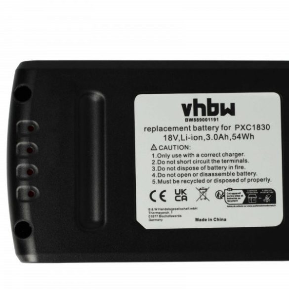 Szerszámgép akku Einhell 45.114.36, 4511437, 4511396, 4511395 - 3000 mAh, 18 V, Li-Ion - Utángyártott akku