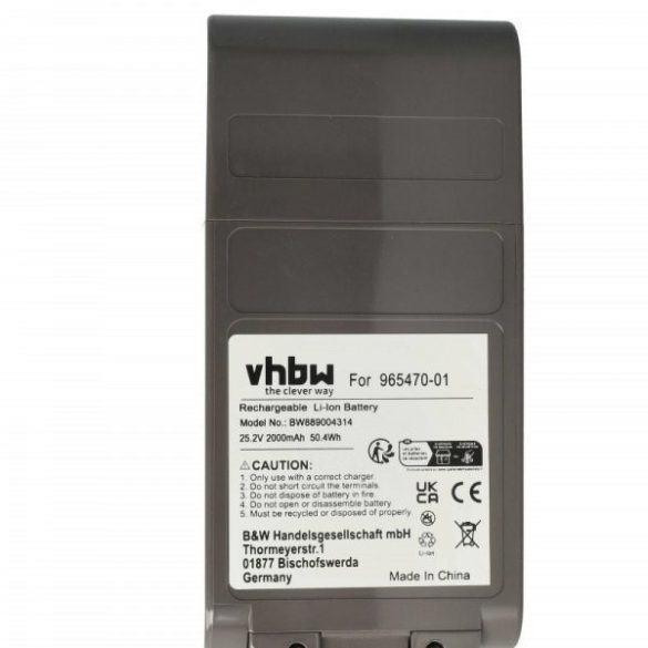 Dyson 96547001, 965470-01 for Dyson 2000mAh, 25.2V, Li-Ion - Utángyártott porszívó akku