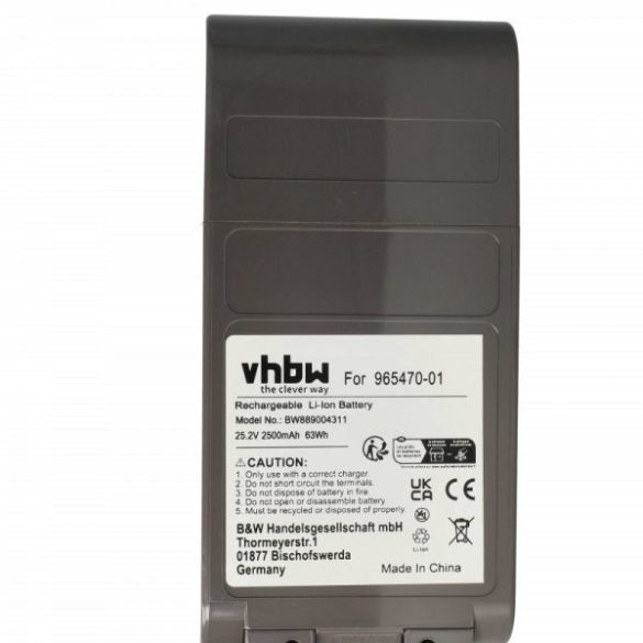 Dyson 96547001, 965470-01 for Dyson 2500mAh, 25.2V, Li-Ion - Utángyártott porszívó akku