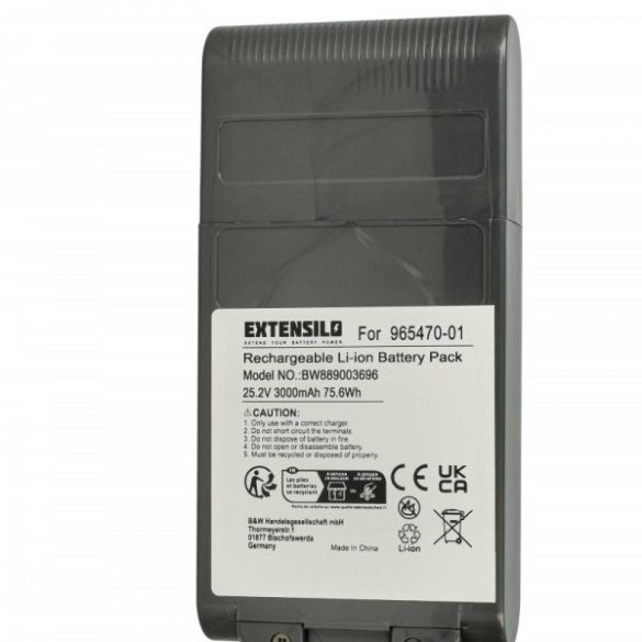 Dyson 96547001, 965470-01 for Dyson 3000mAh, 25.2V, Li-Ion - Utángyártott porszívó akku