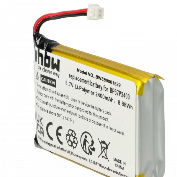 Kutya nyakörv Dogtra BP37P2400 - 2400 mAh 3.7 V Li-polymer - Utángyártott akku